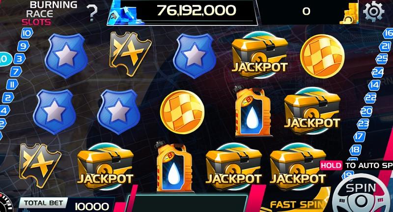 Cách đặt cược và thay đổi mức cược Burning Race Slot